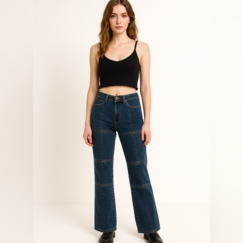 VTG xoxo Y2K jeans patchwork tagged size 5/6 Fairy Grunge boho Whimsygoth Cotton
